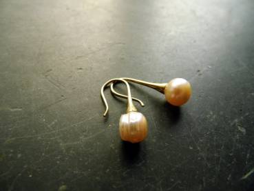 Ohrringe, Perle, Perlenohrringe, Silber, vergoldet, Braut, Schmuck